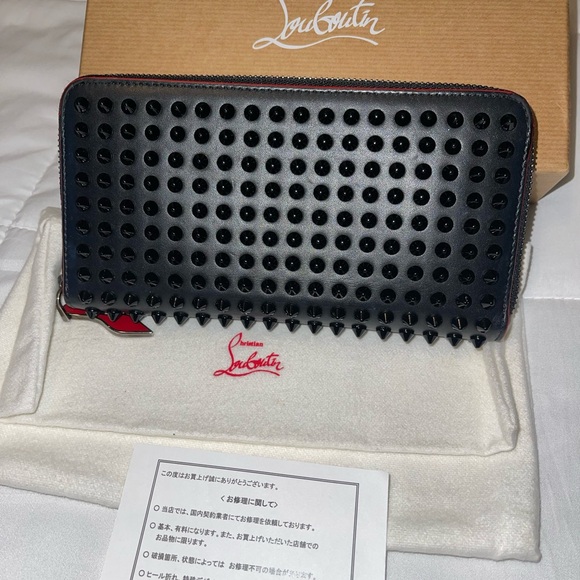 Christian Louboutin Handbags - Christian Louboutin Black Studded Panettone Zip-Around Wallet